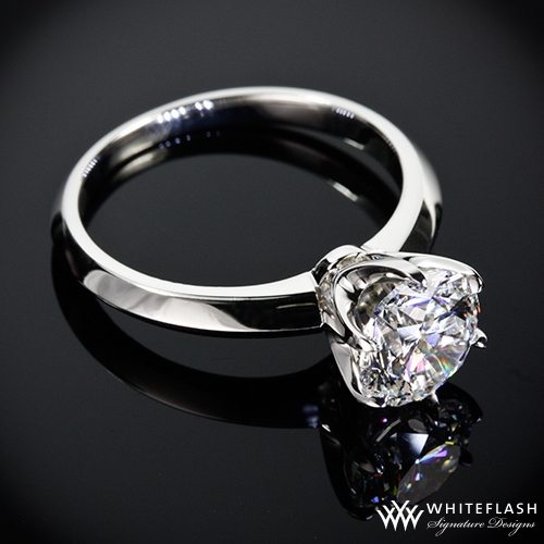 Classic tiffany style Knife-Edge Solitaire Engagement Ring