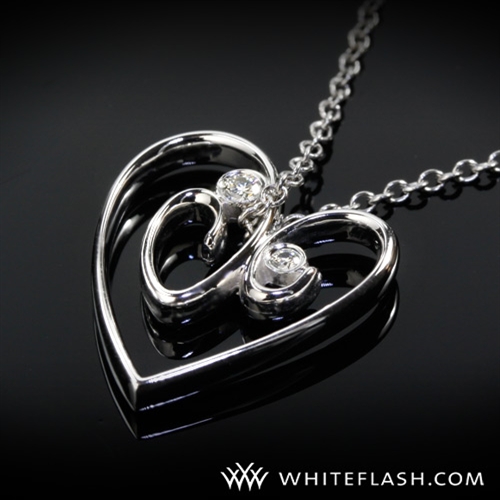 One Heart For Two Diamond Pendant