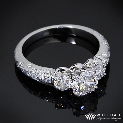 Semi Custom 3 Stone "Petite Champagne" Diamond Engagement Ring