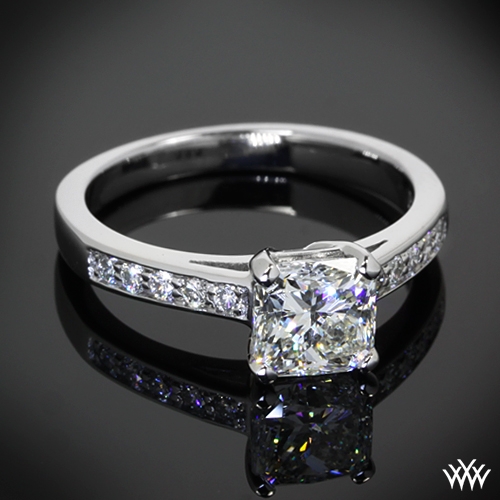 Rounded Open Cathedral Diamond Engagement Ring