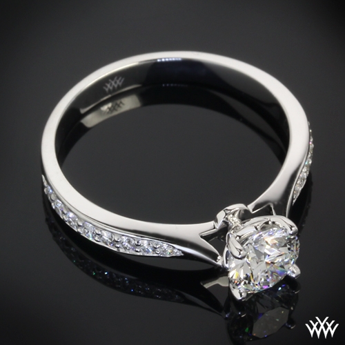 Legato Sleek Line Pave Diamond Engagement Ring