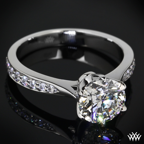 "Legato Sleek Line Pave" Diamond Engagement Ring