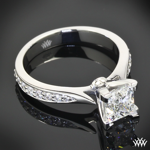 Customized Legato Sleek Line Pave Diamond Engagement Ring | 28701