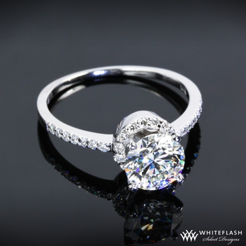 Pave Halo Diamond Engagement Ring