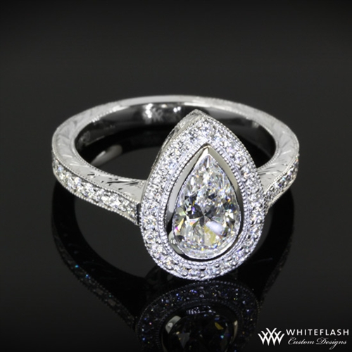 Pear Halo Engagement Ring