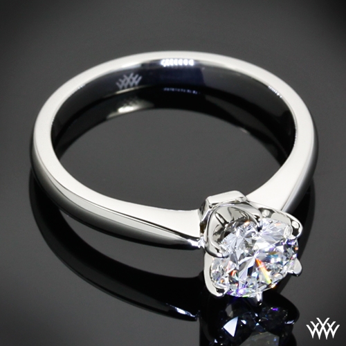 Contemporary tiffany style Solitaire Engagement Ring 