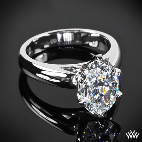 Oval Cathedral Solitaire Engagement Ring