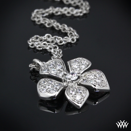 Five Leaf Flower Diamond Pendant