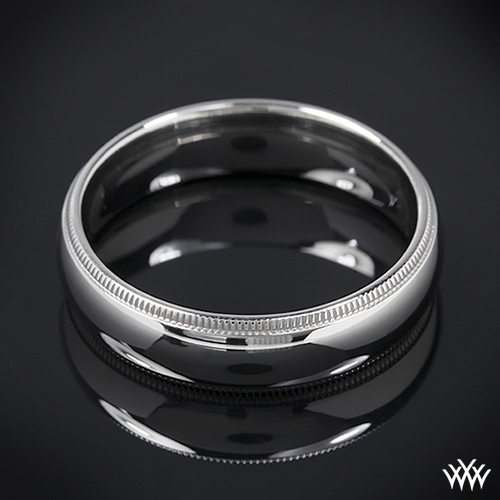 Mens Comfort Fit Wedding Ring with Milgrain