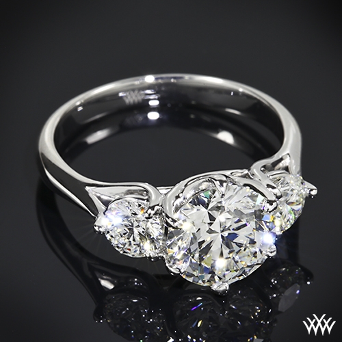 Butterflies 3 Stone Engagement Ring