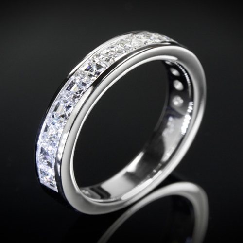 Platinum Channel Set Wedding Band