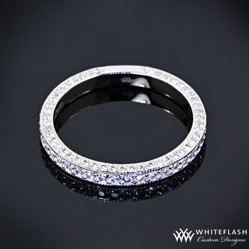 Platinum Milgrain Diamond Wedding Band