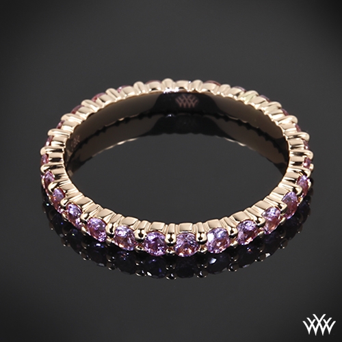Custom Rose Gold and Pink Sapphire Full Eternity Wedding Ring