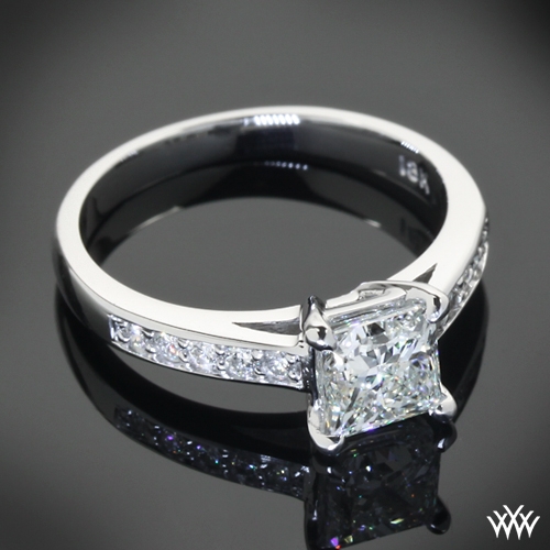 Rounded Open Cathedral Diamond Engagement Ring
