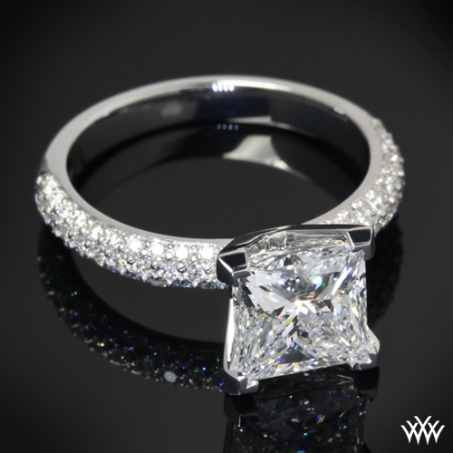 Customized Rounded Pave Diamond Engagement Ring