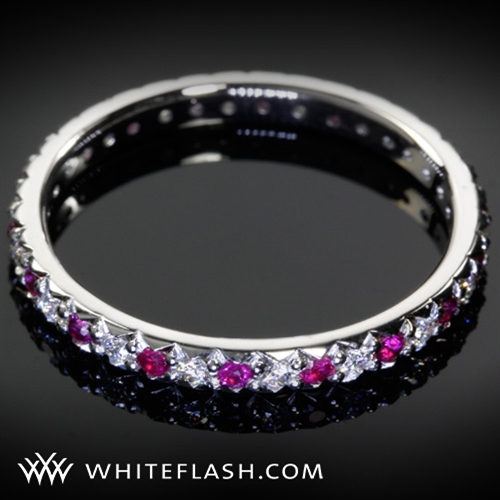 Ruby and Diamond Pave Wedding Band