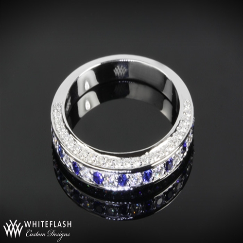 Sapphire Bead Set Wedding Band