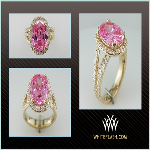 Sapphire Split Shank Diamond Ring