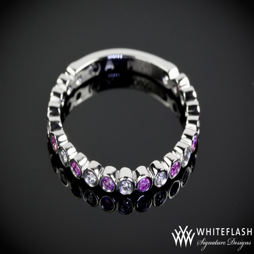 Sapphire and Diamond Bezel Right Hand Ring