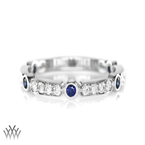 Sapphire and Diamond Wedding Band