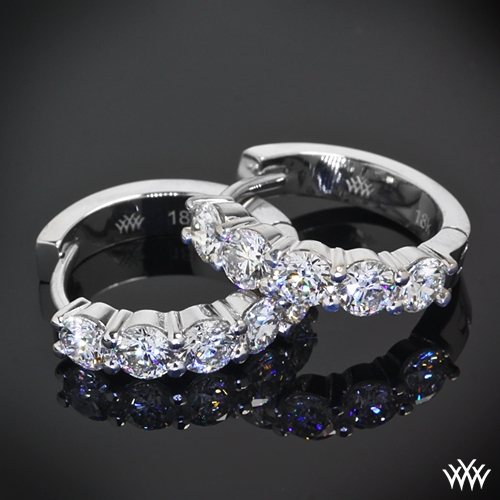 Shared Prong Diamond Hoop Earrings