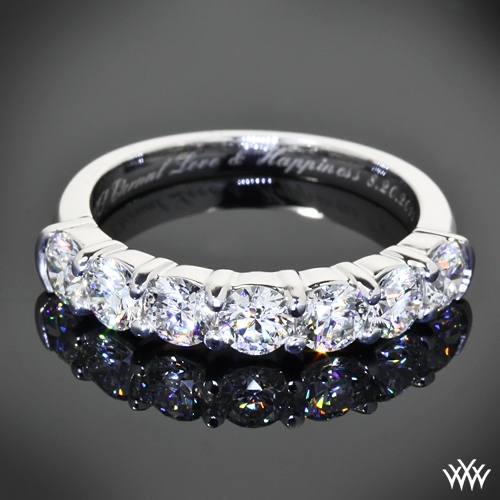 Seven Stone Shared-Prong Diamond Wedding Band