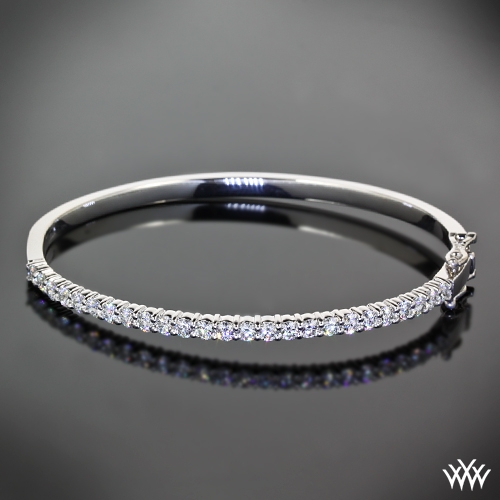 Shared Prong Diamond Bangle