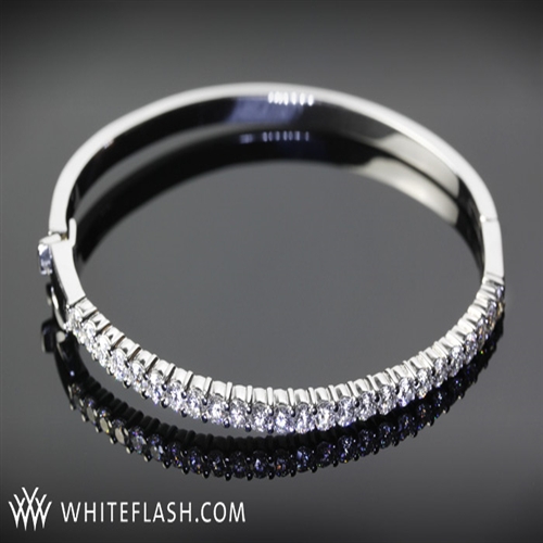 Shared Prong Diamond Bangle