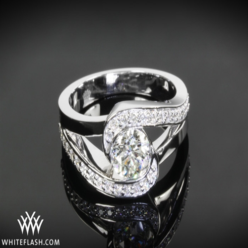 Split Shank Halo Bezel Ring