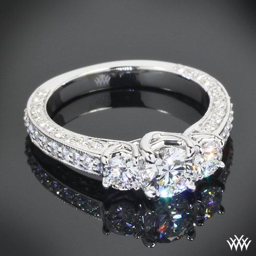 3 Stone Coeur de Clara Ashely Diamond Engagement Ring