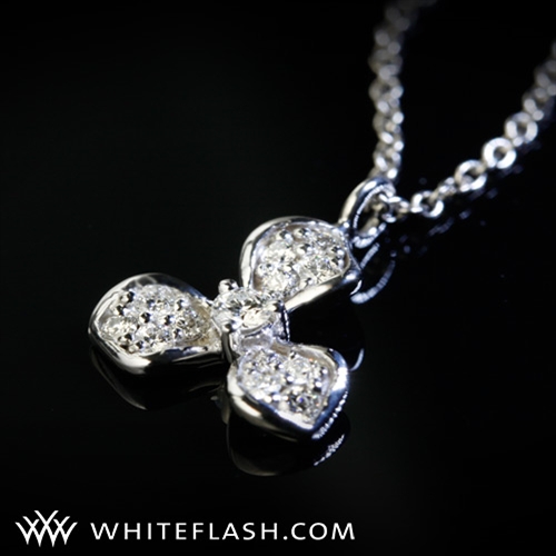 Three Leaf Flower Diamond Pendant