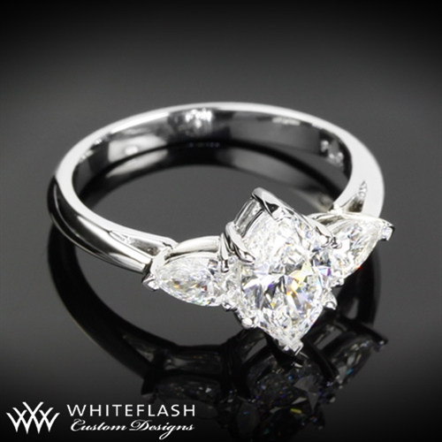 Three Stone Marquise Engagement Ring