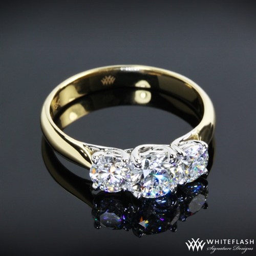 Three Stone Trellis Engagement Ring