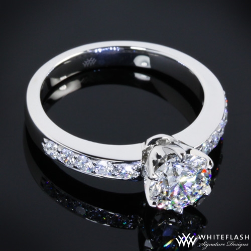 Tiffany Style Bead Set Engagement Ring