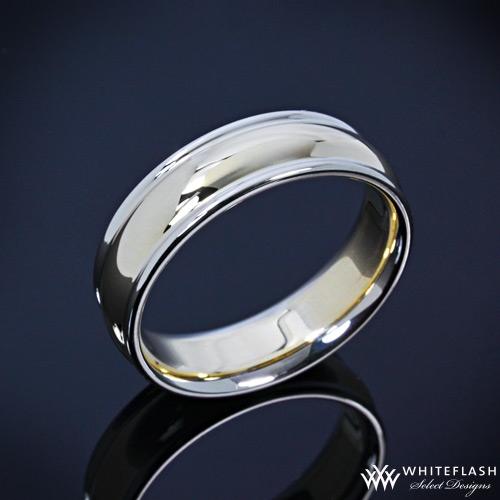 Two Tone Comfort Fit Wedding Band