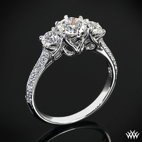 3 Stone Swan Diamond Engagement Ring by Vatche