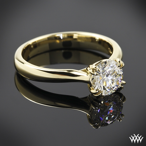 Custom Double X-Prong Solitaire Engagement Ring by Vatche