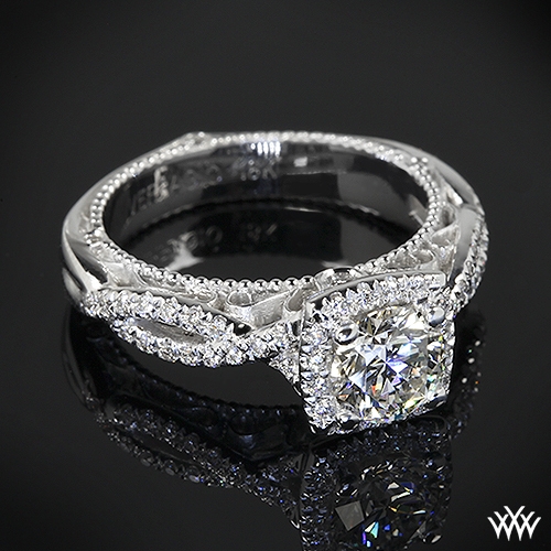 Verragio 4 Prong Cushion Halo Diamond Engagement Ring