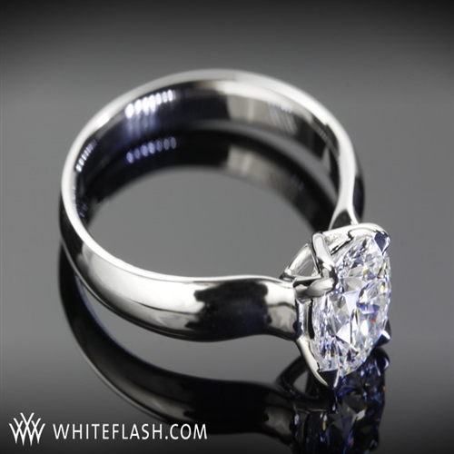 W Prong Solitaire Engagement Ring