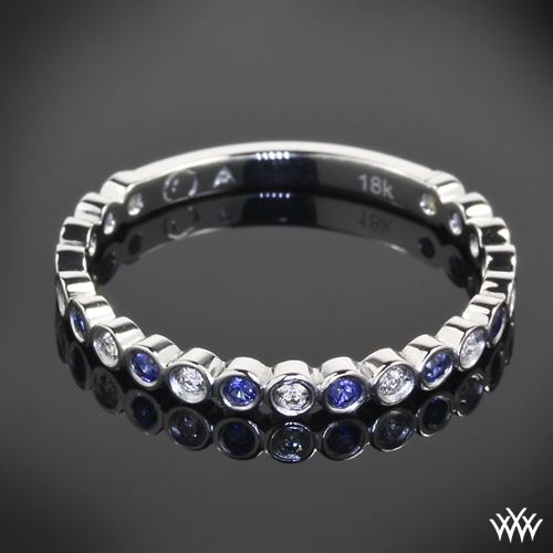 Danielle Jazz Bezel Diamond and Sapphire Right Hand Ring
