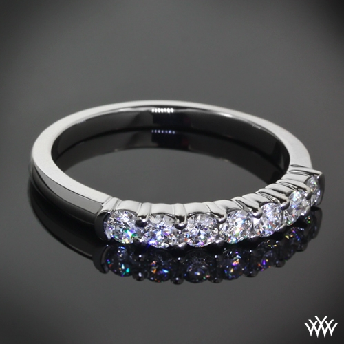 "Seven Stone Shared-Prong" Diamond Wedding Band