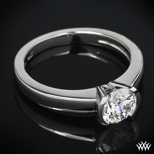 "Keystone" Solitaire Engagement Ring