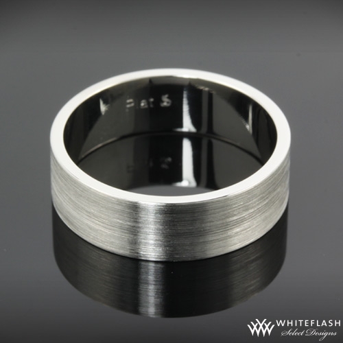 Wire Brush Flat Wedding Band