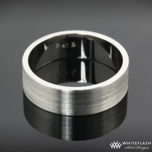 Wire Brush Flat Wedding Band
