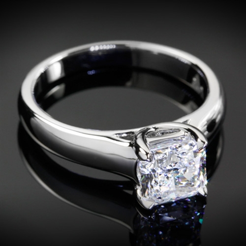 X Prong Princess Cut Engagement Ring
