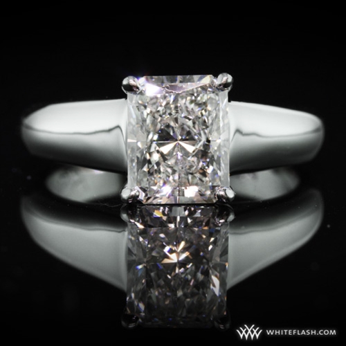 X Prong Radiant Engagement Ring