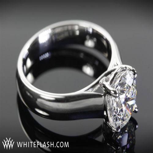 X Prong Trellis Solitaire Engagement Ring