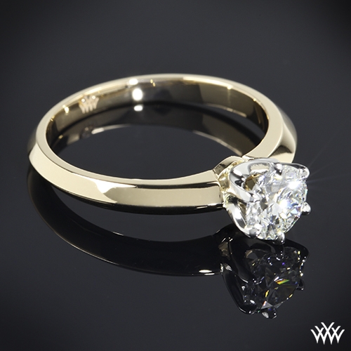 Classic tiffany style Knife-Edge Solitaire Engagement Ring