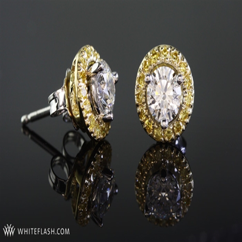Yellow Sapphire Diamond Earrings
