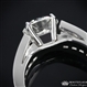 Three Row Channel Set Engagement Ring